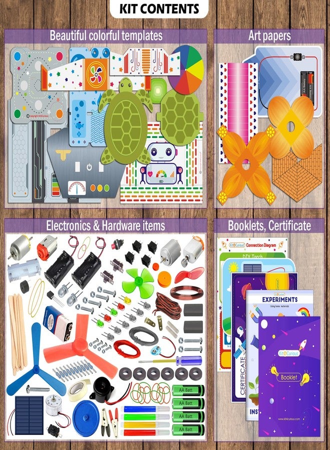 كيت 4 كيوريس مجموعة أدوات صنع المشاريع Kit4Curious® 240 - للمدرسة والعلوم والمشاريع الصيفية، تتضمن مكونات منفصلة وقوالب وكتيبات. - Image 5